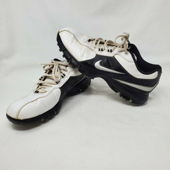 NIKE DURASPORT SMU 317682-102 MEN'S LEATHER SOFT SPIKES GOLF SHOES SIZE 10.5 - Picture 1 of 12